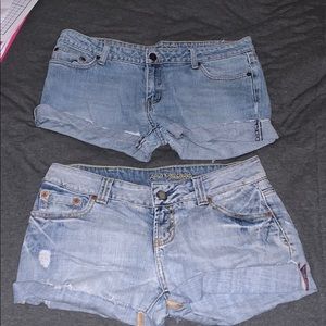 Two pairs of jean shorts;)